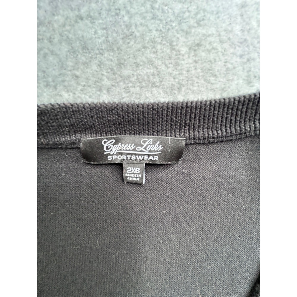 Cypress Links Sportswear Mens 2XB Black Argyle V-Neck Cotton Sweater Vest - Picture 2 of 12